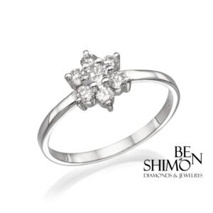 טבעת יהלום אירוסין-פרח יהלום